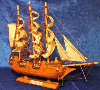Standmodell Segelschiff Holz - Boot Modellschiff Mauritius 36 Cm Bild