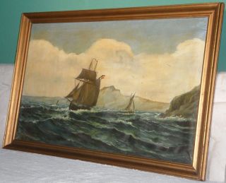 Sign.  Schiffsbild,  KapitÄnsbild,  Marinemaler,  Kaiserliche Marine,  Ölgemälde Von 1902 Bild