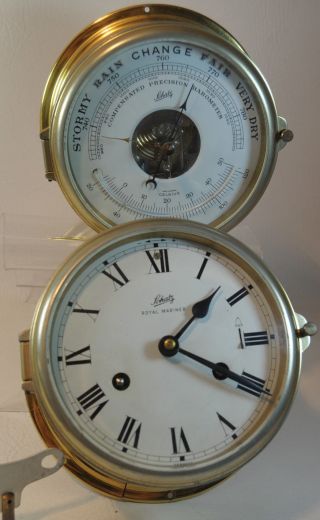 Schatz Barometer,  Schiffsuhr Uhr Royal Mariner Messing Gehäuse Schiff Antik Bild