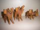 Holzfiguren - Schnitzerei - 2 Kamele Und 1 Esel Aus Holz 1950-1999 Bild 2