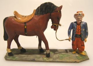 Grulich - Krippenfigur Orinetalischer Reiter Mit Pferd,  Um 1900 Bild