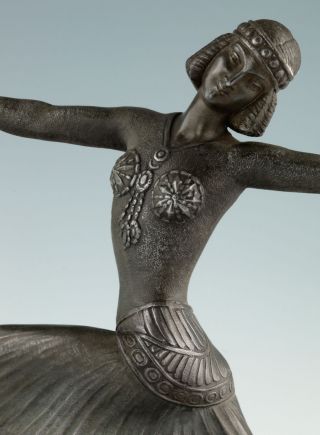 Französische Art Deco Skulptur 1930 Tänzerin Figur Dancer Sculpture Statue Bild