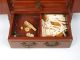 Mah - Jong Mahjongg Alter Spielkasten Miniaturschrank Bein Rosenholz Asiatika: China Bild 8
