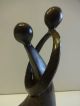 Kubistische Designer Skulptur Liebespaar Zweisamkeit Paar Bronze Patiniert Figur 1950-1999 Bild 6