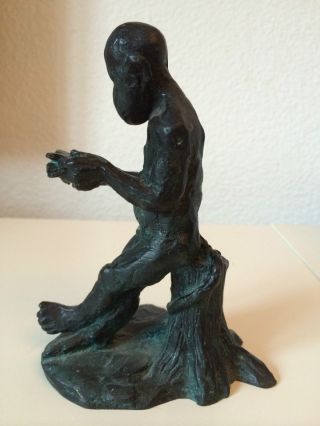JÖrg Immendorff Bronze Plastik Skulptur Affe Mit Buch - Limitiert 4/12 Bild