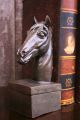 Schöne Buchstützen Pferde,  Pferdeköpfe,  Pferde - Büsten Hengst Skulptur,  Steinguss 1900-1949 Bild 1
