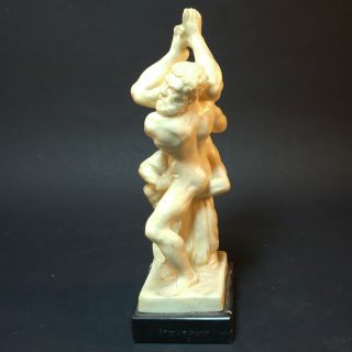 Alabaster Figur / Skulptur • Italien • Auf Mamor Sockel • Ringkämpfer / Ringer Bild