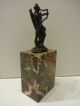 Klassische Bronze Skulptur JÜngling Gottheit SchÜtze Mit Bogen Auf Marmorsockel 1950-1999 Bild 9