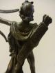 Klassische Bronze Skulptur JÜngling Gottheit SchÜtze Mit Bogen Auf Marmorsockel 1950-1999 Bild 6