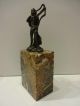 Klassische Bronze Skulptur JÜngling Gottheit SchÜtze Mit Bogen Auf Marmorsockel 1950-1999 Bild 8