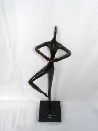 Bronze Skulptur Figurine Von Bodrul Khalique,  60er Ballerina,  Tänzerin,  29cm Bild