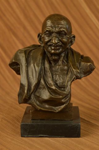 Skulptur Signiert Mavchi Sammler Edition Gandhi Bronze Statue Figur Bild
