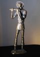 Bronzefigur Flötenspieler Bronze Skulptur Statue Musiker Traversflöte 1950-1999 Bild 1