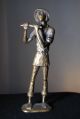 Bronzefigur Flötenspieler Bronze Skulptur Statue Musiker Traversflöte 1950-1999 Bild 2