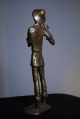 Bronzefigur Flötenspieler Bronze Skulptur Statue Musiker Traversflöte 1950-1999 Bild 6
