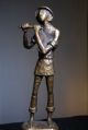 Bronzefigur Flötenspieler Bronze Skulptur Statue Musiker Traversflöte 1950-1999 Bild 7