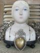 French Shabby Chic Flammendes Herz Antik Coeur Reliquie Ex - Voto Sacred Heart Jdl 1900-1949 Bild 6