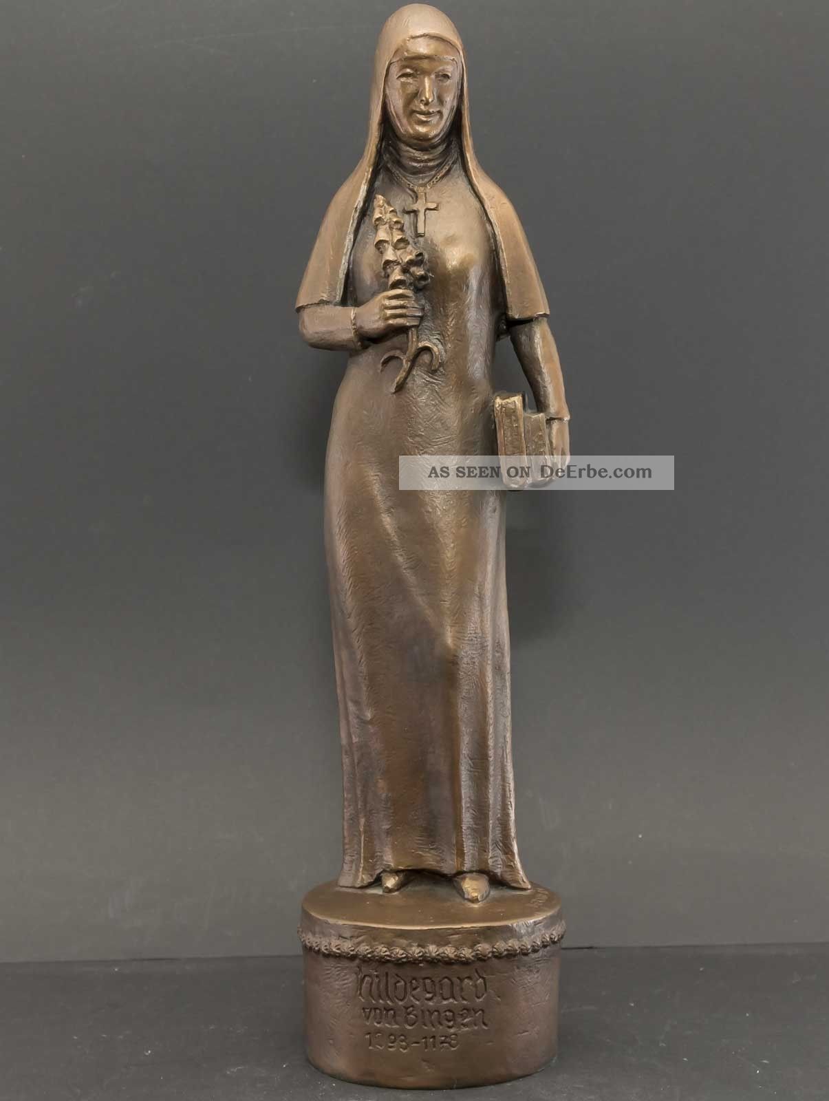 Äbtissin,  Klostergründerin Hildegard Von Bingen Mystikerin.  Bronze - Unikat 7,  6 Kg Skulpturen & Kruzifixe Bild