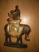 Handgeschnitzter Elefant Mit 2 Schwarzen Männer 18 Jahrh. Vor 1900 Bild 5