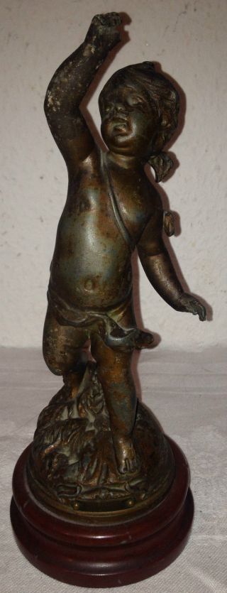 Rousseau - Metallobjekt Figur/statue - Jugendstil - Jüngling - Grau/zinkguß Bild