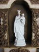 Frankreich Antike Heiligenfigur Maria Jesus French Shabby Weiß Porzellan 1900 Skulpturen & Kruzifixe Bild 2