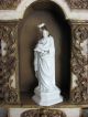Frankreich Antike Heiligenfigur Maria Jesus French Shabby Weiß Porzellan 1900 Skulpturen & Kruzifixe Bild 3