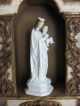 Frankreich Antike Heiligenfigur Maria Jesus French Shabby Weiß Porzellan 1900 Skulpturen & Kruzifixe Bild 4
