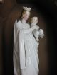Frankreich Antike Heiligenfigur Maria Jesus French Shabby Weiß Porzellan 1900 Skulpturen & Kruzifixe Bild 7