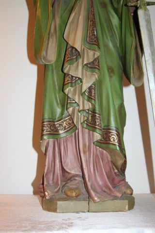 105 Cm Große Heilige Barbara Um 1850 Historismus Holz Skulptur Figur Madonna Bild