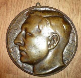 Bronze Relief König Albert I.  Belgien Bild
