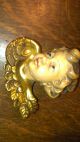 Putto Engel Kopf Paar Nebelhorn Holzschnitzerei Blattgold 1950-1999 Bild 4