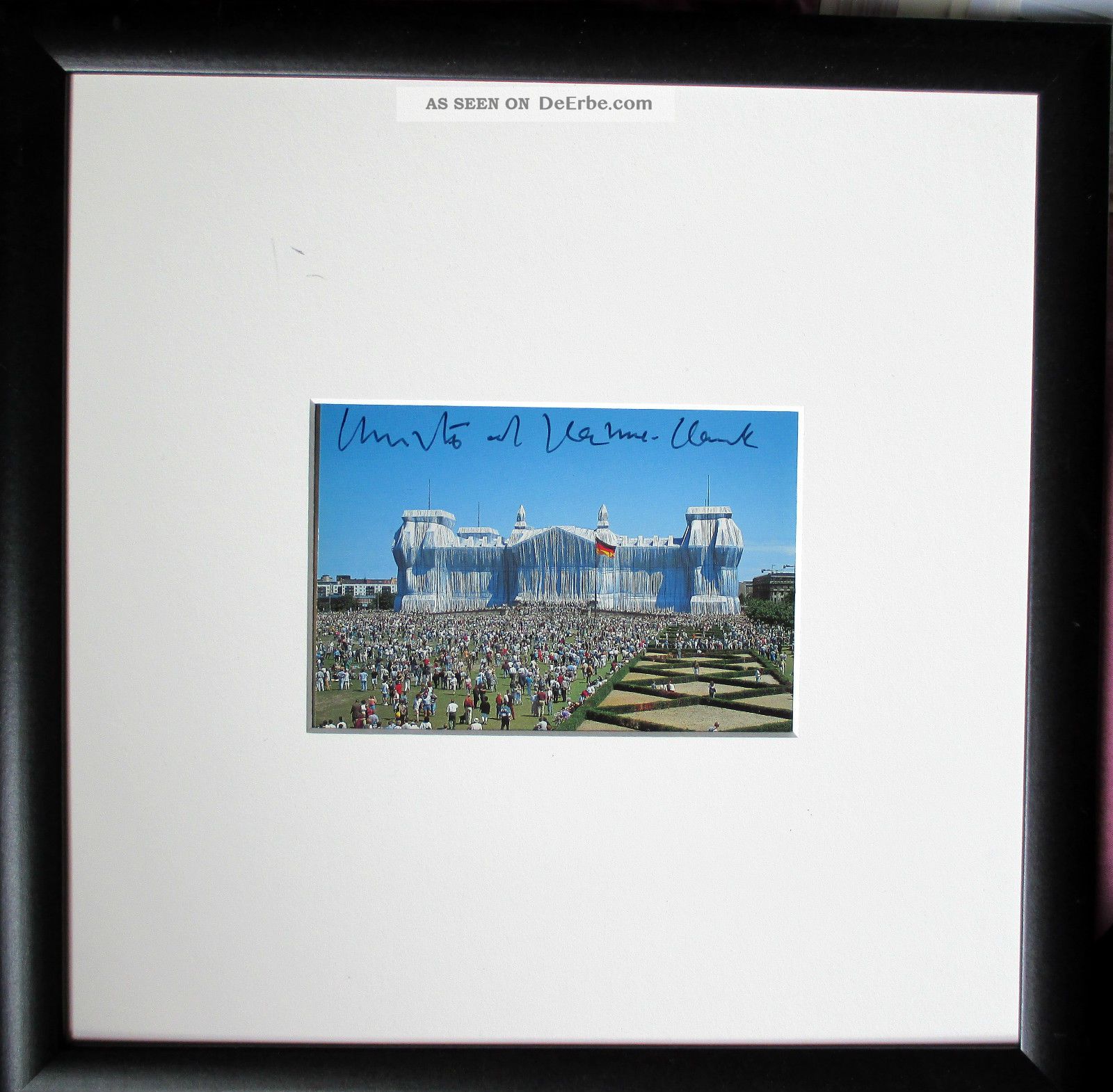 Christo,  J.  Claude Wrapped Reichstag Handsigniert,  Rahmen,  Orig.  Signed,  Berlin 1950-1999 Bild