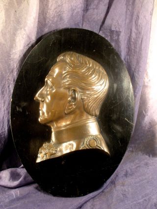 Schweres Bronzerelief,  Preußen,  König ?,  General ?,  Um 1900 Bild