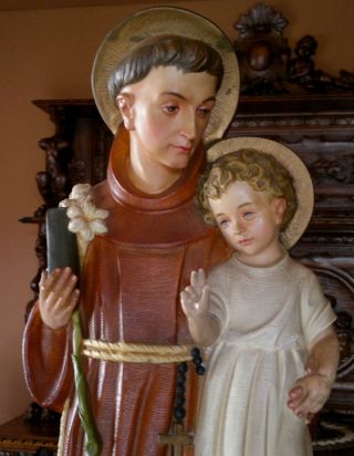 Wunderschöne Figur Heiliger Antonius Mit Jesus Kind Gründerzeit Bild