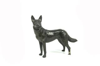 Antike Metall Skulptur Schäferhund Gemarkt Germany Hund Figurine 15 Cm Bild