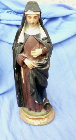 Alte Gipsstatue Der Heiligen Creszencia,  Handbemalt,  Um 1900 Bild