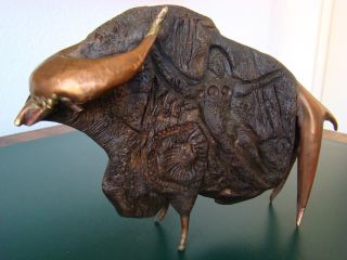 Taurus Stier Buffalo Bison Skulptur Litos 70er Jahre Bild
