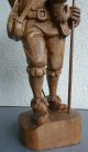 Großer Geschnitzter Nachtwächter Höhe 62cm Holzfigur Skulptur Holz Figur Laterne 1950-1999 Bild 4