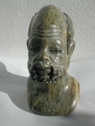 Schwerer Alter Stein / Marmor Skulptur Kopf / Männerkopf Bild