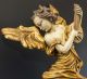 Riesiger Anmutiger Weiblicher Holz - Engel,  Polychrom Gefasst U.  Vergoldet,  58 Cm Skulpturen & Kruzifixe Bild 3