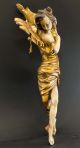 Riesiger Anmutiger Weiblicher Holz - Engel,  Polychrom Gefasst U.  Vergoldet,  58 Cm Skulpturen & Kruzifixe Bild 5