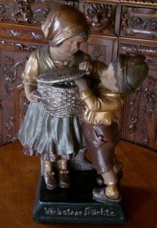 Wunderschöne Antike Figur 2 Kinder Um 1900 - Top Bild
