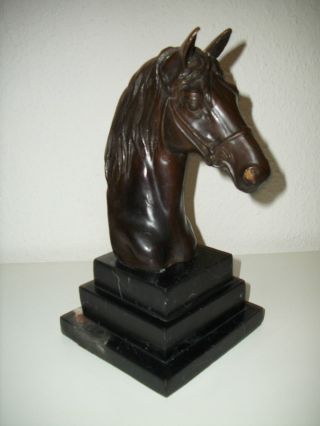 Wunderschöner Pferdekopf Bronze Statue Büste Aus Erbschaft Bild