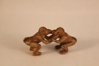 Wiener Bronze Küssende Affen Polychrome Bemalung Bild