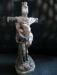 Antikes Kreuz Kruzifix Auf Sockel Sakral Um 1899 - Bemalt - Hausaltar Vor 1900 Bild 1