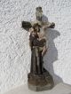 Antikes Kreuz Kruzifix Auf Sockel Sakral Um 1899 - Bemalt - Hausaltar Vor 1900 Bild 4