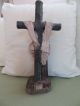 Antikes Kreuz Kruzifix Auf Sockel Sakral Um 1899 - Bemalt - Hausaltar Vor 1900 Bild 5