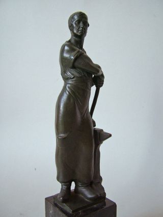 Jugendstil Art Nouveau Franz Iffland Bronze Der Schmied Skulptur Bronce Top Bild