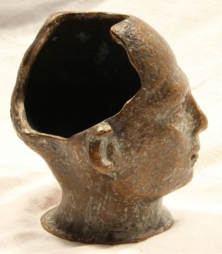 Bronze Skulpur - Offener Kopf - Art Deco 1930er - Signiert Vom Künstler F.  D. Bild