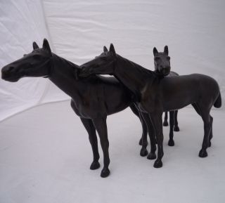 Rennpferde Skulptur Zinkguss Patiniert,  Um 1920 Herde Pferd Bild